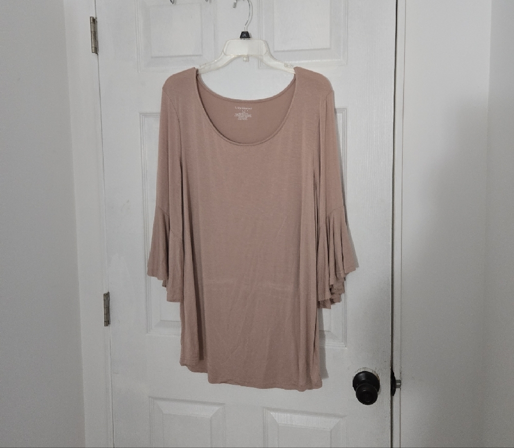 Lane Bryant Tan Bell Sleeve Tunic